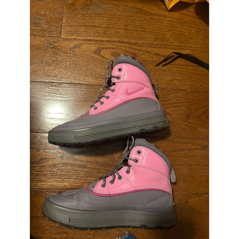 Nike Woodside 2 High Duck Boot Pink Grey Gingham 524876-002 6Y / Women 7.5 - Picture 7 of 11